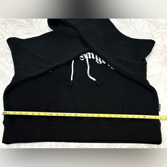 Palm Angels Curved Logo Hoodie in Black/White size L - Picture 3 of 16
